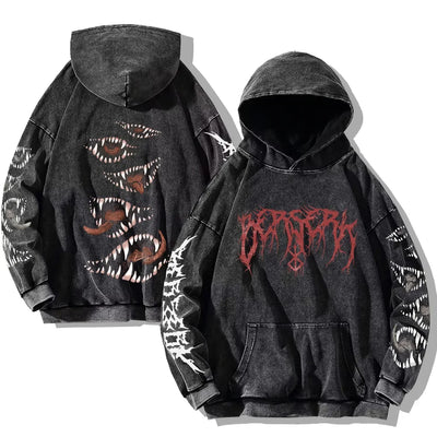 Mone Gothic Vintage Washed Hoodies